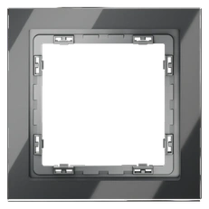 Изображение Рамка стеклянная VOLTUM S70 на 1 пост (графит, стекло)